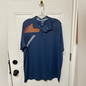 adidas Men’s Navy Polo with Orange and White Graphic